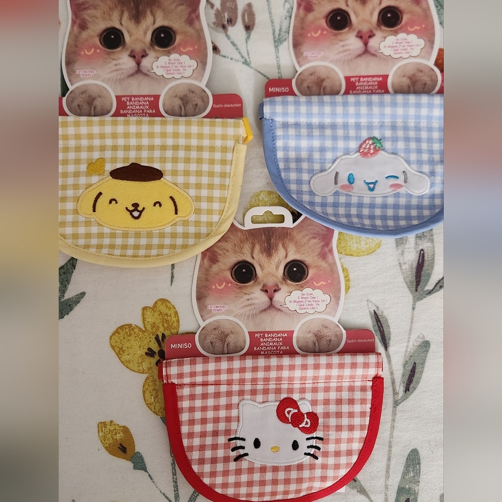 NWT SET OF 3 Sanrio Pet Bandanas